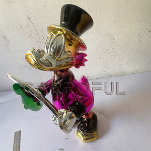 Tùy Chỉnh <span class=keywords><strong>New</strong></span> Arrivals Mạ Điện Trong Nhà <span class=keywords><strong>Donald</strong></span> Vịt Cho Nghệ Thuật Điêu Khắc Nhựa Thủ Công Mỹ Nghệ Tùy Chỉnh Màu Sắc Trang Trí Nội Thất Thu - Product Image 2
