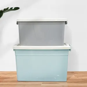 Shunxing Factory direct sale 55L Large Plastic Storage Box With Wheels Container Household Clothes Toys Storage Box Bins