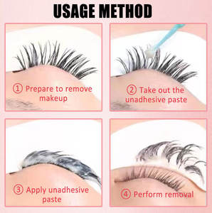 Gel crème pour enlever les extensions de cils, extraits végétaux |   Nettoyage écologique |   Sûr pour les yeux sensibles |   Colle pour cils en gros - Product Image 2