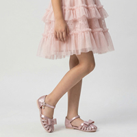 Sandales plates Mary Jane roses pour tout-petits, à bout fermé, motif en treillis tressé, dessus en PU, chaussures décontractées pour bébés filles, printemps et automne, pour fêtes