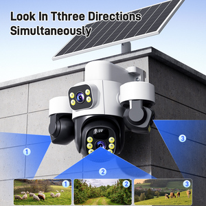 Hieasy aov 4G năng lượng mặt trời Powered ngoài trời an ninh CCTV Camera không dây không thấm nước PTZ 3 ống kính CMOS hai chiều âm thanh yêu cầu 16000mAh - Product Image 3