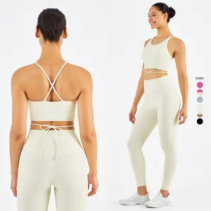 Bộ Đồ Tập Yoga Thiết Kế Thích Hợp Gợi Cảm Giảm Giá Mạnh 2022 Quần Legging Tập Luyện Cho Nữ Áo Ngực Thể Thao Có Dây