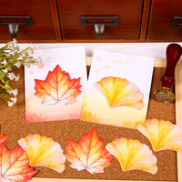Blocs-notes autocollants créatifs en forme de feuille, papeterie pour étudiants, petits cadeaux, autocollants de messages frais et simples