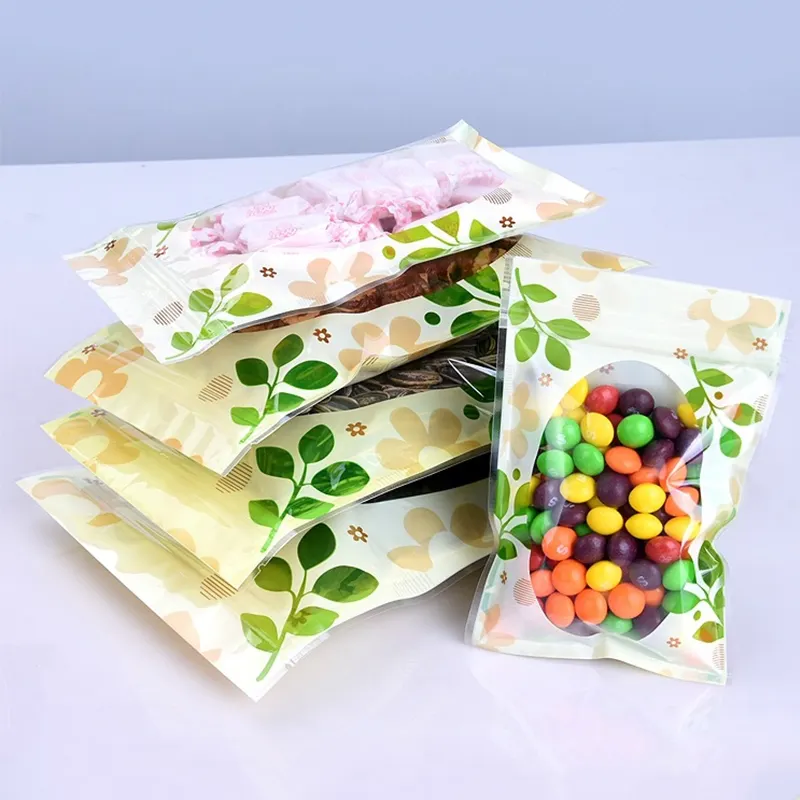 Sacos de mistura para embalagens de alimentos, sacos de plástico com zíper para doces e chocolate