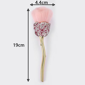 Pinceau à poudre en fibre plastique à paillettes diamantées, marque privée, pour usage cosmétique et onglerie - Product Image 2