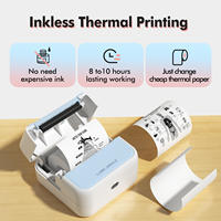 Mini imprimante d'étiquettes thermiques portable OEM, format de poche, interface USB, batterie 1200 mAh, 200 dpi, papier pour étiquettes 57x30 mm, garantie 1 an