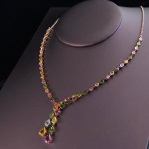Collana in <span class=keywords><strong>Argento</strong></span> Sterling 925 Placcato Oro Rosa con Tormalina Naturale per <span class=keywords><strong>Donna</strong></span>, Regalo di Anniversario, per Occasioni Speciali - Product Image 5