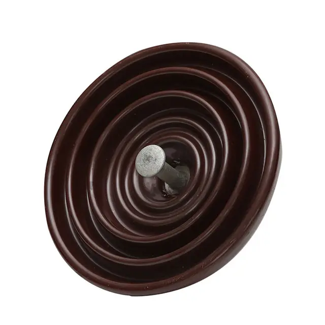 Insulator porselen suspensi untuk tegangan tinggi XP70 warna coklat dan putih