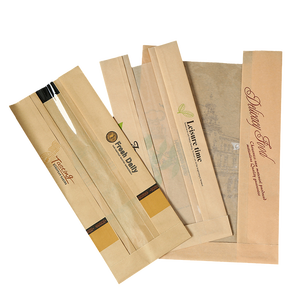 <b>Paper</b> Bag Food Grade Kraft <b>Paper</b> for Bakery Bread Packaging Pizza Milk Without Handles for Jelly Salad Promotion - Product Image 1