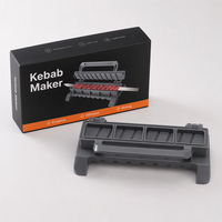 Utensilio para Hacer Brochetas de Carne, Herramienta Portátil para Kebab, Parrilla de Carbón para Exteriores, Juego de Acero Inoxidable, Fácil de Usar