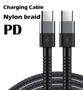 Nylon Charger Cable <b>Type</b> <b>C</b>-<b>Type</b> <b>C</b> Cable 20W Fast Charging <b>USB</b>-<b>C</b> Data Cable for Smart Phones - Product Image 3
