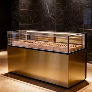 Vitrine commerciale pour cigares, armoire humidor à température constante, en <span class=keywords><strong>acier</strong></span> inoxydable, double vitrage, pour boutique <span class=keywords><strong>de</strong></span> cigares ou lounge - Product Image 1