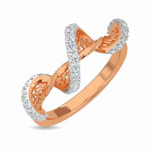 Bague de fiançailles Moissanite en forme d'ADN avec diamant original en or rose, 0.5 CT, coupe ronde, meilleure bague de proposition pour elle - Product Image 1