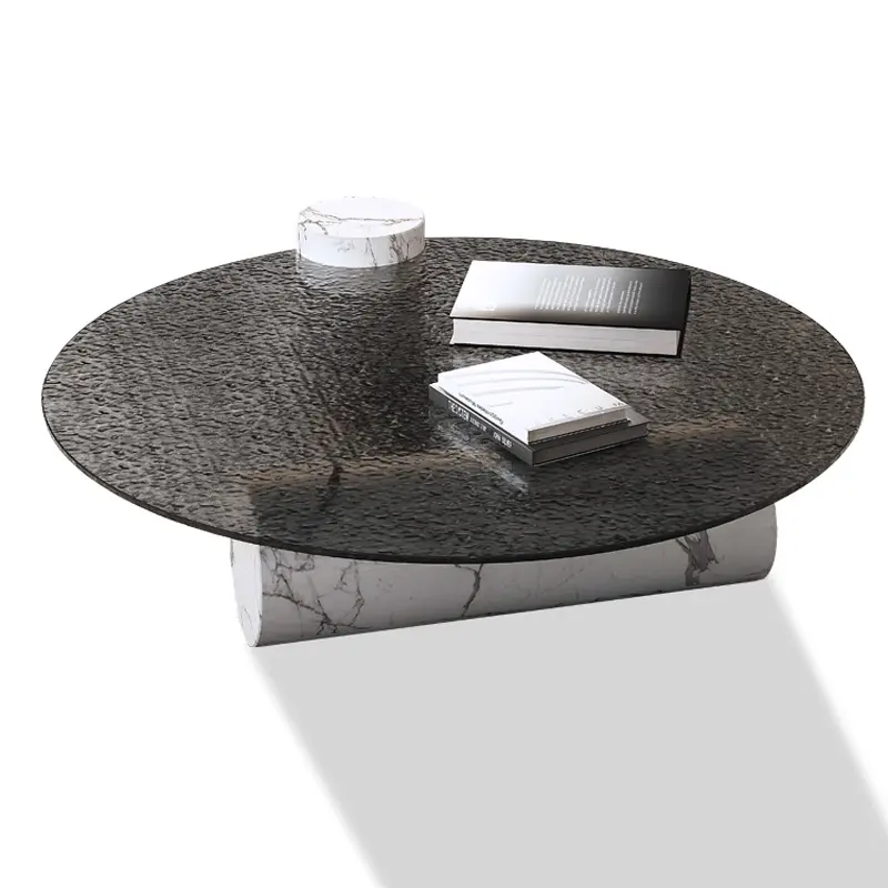 軽量で贅沢でミニマリストの防湿性と耐酸化性の白い天然大理石のティーテーブルCETT007
