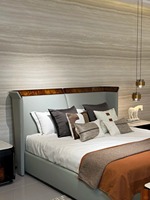Meubles de chambre à coucher personnalisés en cuir, lit double moderne, lit de luxe confortable, mobilier de chambre à coucher