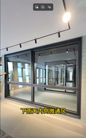 Ventana Abatible Moderna de Apertura Horizontal de Aleación de Aluminio, Impermeable, Insonorizada, con Vidrio Templado para Cocina