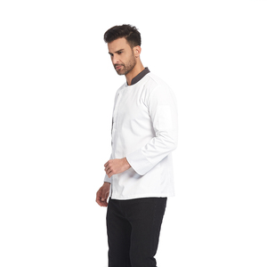 <span class=keywords><strong>Veste</strong></span> <span class=keywords><strong>de</strong></span> chef unisexe à manches longues, simple boutonnage, uniforme <span class=keywords><strong>de</strong></span> chef <span class=keywords><strong>de</strong></span> <span class=keywords><strong>cuisine</strong></span>, manteau <span class=keywords><strong>de</strong></span> chef pour hommes et femmes - Product Image 4
