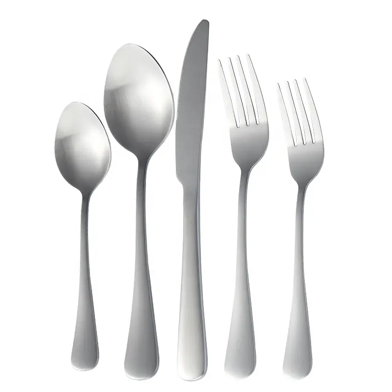 Di alta qualità fantasia 1010 in acciaio inox argenteria argento opaco cena coltello cucchiaio forchetta set posate posate set all'ingrosso