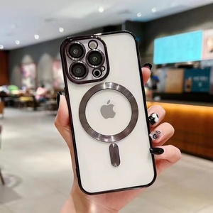 Sang trọng Electroplated Magnetic TPU mềm trường hợp đối với Apple 15Pro & iphone14 cộng với bảo vệ điện thoại di động trường hợp với ống kính phim - Product Image 3