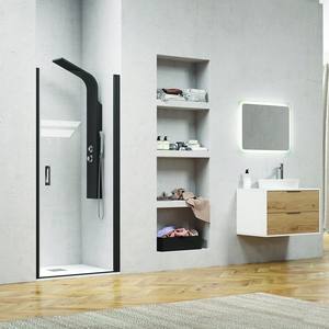 NICO-C3000 Kamalu Porta Doccia 90cm con Telaio Nero Opaco, Vetro Trasparente 8mm, Rettangolare Dritta per Box Doccia da Bagno, Uso Domestico - Product Image 2