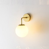 Lampu Dinding LED Kaca Buram Minimalis Seeky Globe Emas Hitam Logam Dapat Diredupkan CRI 90 untuk Kamar Tidur Hotel Koridor
