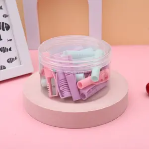 20 pz/scatola Macaron Color manuale Mini temperamatite cancelleria per studenti in plastica temperamatite a foro singolo di piccole dimensioni