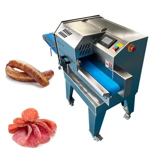 Mesin pemotong pengiris daging babi dan daging sapi komersial matang untuk garis pemrosesan makanan