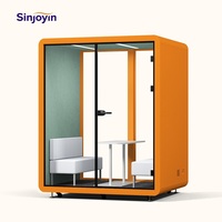 Cabine Acustiche Mobili in Acciaio Moderne per Ufficio, Hotel, Magazzino, Ospedale - Area Commerciale Silenziosa per Conversazioni e Trattative