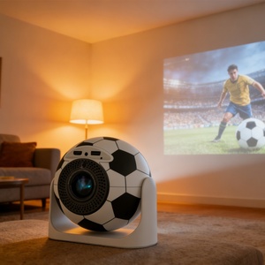 Mini projecteur portable avec design football, projecteur vidéo 160 ANSI 720P HD, mise au point automatique Android, écran 30-200 pouces, utilisation domestique - Product Image 4