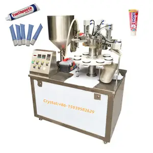 Machine de remplissage et de scellage de tube de dentifrice de crème de cosmétique molle de tube en plastique Semi-automatique à vendre