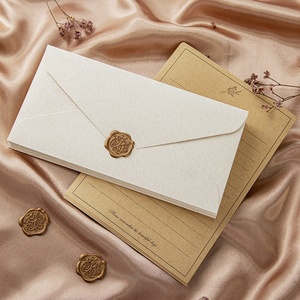 Busta in Lino Tradizionale Personalizzata, Romantica e Retrò, Rivestita in <span class=keywords><strong>Carta</strong></span> Marrone per Inviti, Cartoline e Biglietti d'Auguri <span class=keywords><strong>con</strong></span> Copertura in <span class=keywords><strong>Carta</strong></span> Cerata - Product Image 5