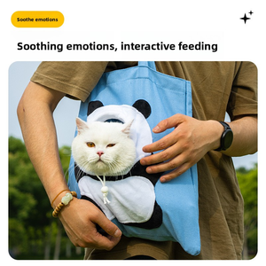 Sac pour animaux de compagnie avec motif lapin, <span class=keywords><strong>renard</strong></span>, panda, sac pour animaux de compagnie d'extérieur, sac bandoulière, sac de transport pour chat à main, design tête en sortie, sac pour animaux de compagnie à bandoulière unique - Product Image 2