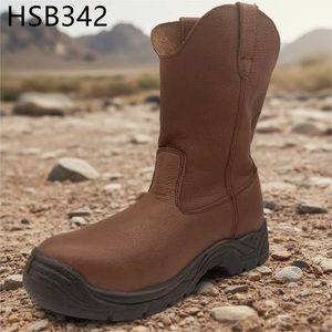 Botas de Seguridad HY, Resistentes a la Corrosión en Ambientes Húmedos, con Suela de Goma Goodyear, Corte Alto, Protección Contra Impactos, Color Marrón, para Trabajo, Modelo HSB343 para EE. UU. - Product Image 3