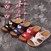 YESTEEM Premium Sandales Compensées Orthopédiques à Bout Ouvert Femme Vintage Antidérapantes Décontractées Plateforme Tendance Printemps Caoutchouc