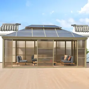 현대 정원 방수 지붕 유리 전망대 3x3 3x4 럭셔리 야외 알루미늄 전망대 텐트