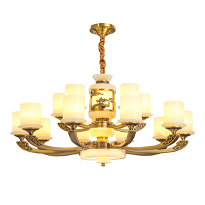 Chinese Style Jade Chandelier Multi Head <b>Led</b> <b>Light</b> For Home Living Room Ceiling Lamp - Product Image 3