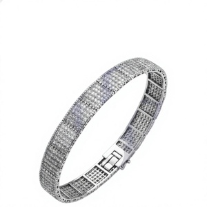 Brazalete de Diamantes con Incrustaciones de Alta Calidad, Oro de 10K y 14K, Color VS1 VS2 H-I, Joyería de Diseño para Hombre, Ideal para Fiestas - Product Image 1