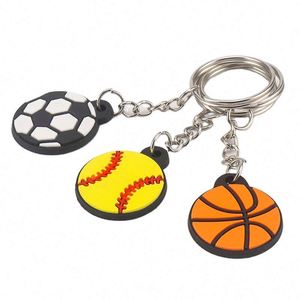 Porte-clés créatif personnalisé en PVC, pendentif football/basketball, accessoires de décoration pour sac à dos, petit cadeau souple, modèle ZL1021, vente en gros - Product Image 2