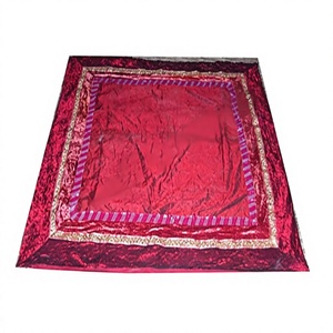 Couverture de Table Ethnique Rajasthan Dupion en Soie et Velours Nappe de Luxe Faite à la Main avec Broderie Traditionnelle Salle à Manger Décorative - Product Image 1