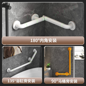 Barre d'appui de salle de bain Mi Xuan en acier inoxydable, rotative et antidérapante, pour personnes handicapées, pour la sécurité dans les toilettes et la douche - Product Image 4