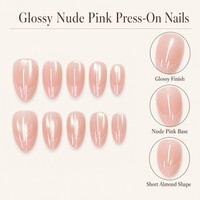Y157 Kaixin Vente en gros Faux ongles à presser Amande Œil de chat Rose pêche nude transparent Brillant Nacré Couverture complète Réutilisables