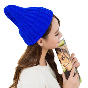 Chapeau <span class=keywords><strong>femme</strong></span> unisexe coton mélanges solide chaud doux tricoté chapeaux hommes casquettes d'hiver femmes Skullies bonnets pour fille en gros - Product Image 4