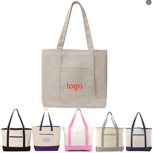 工厂重型12oz厚帆布手提袋定制帆布购物袋带标志OEM文字布单肩包促销 - Product Image 5