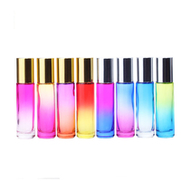 Petit flacon roll-on dégradé givré de 5 ml et 10 ml avec bille en pierre précieuse pour cosmétiques, parfums, huiles essentielles et soins de la peau – Bouteilles en verre à bille