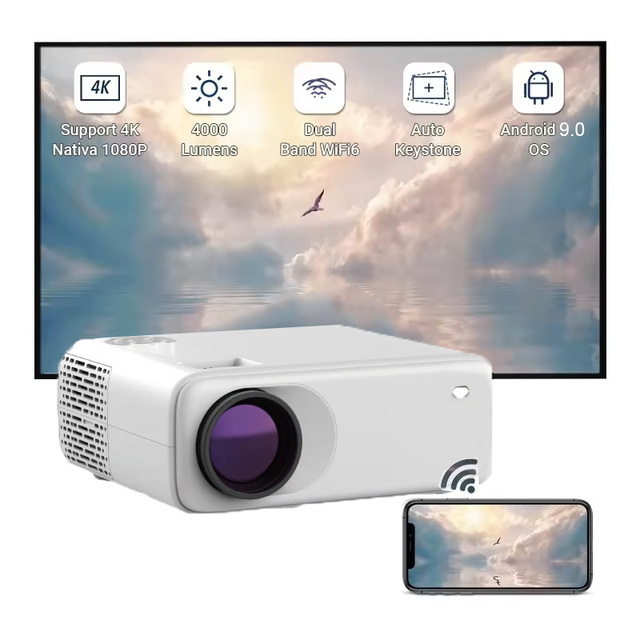 Top Quality Q5 Professional 1080p Native Uhd Android 9.0 Wifi Smart Multimedia Beamer Home Theater Projector for Movie Cinema