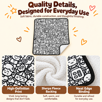 Couverture à colorier DIY, couverture imprimée personnalisée avec des dessins animés, lavable, avec des feutres pour enfants, couverture en polaire d'agneau