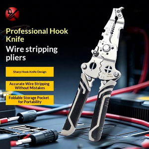 Industrial Key Plate 18-in-one Stainless Steel Wire Stripper Hook Knife Electrical Wire <b>Splitting</b> Winding Embroidery - Product Image 1