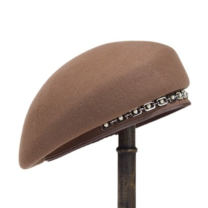 Béret en laine pour femmes et dames, chapeau élégant avec bijoux, chapeaux élégants, nouvelle collection <span class=keywords><strong>2022</strong></span> - Product Image 2