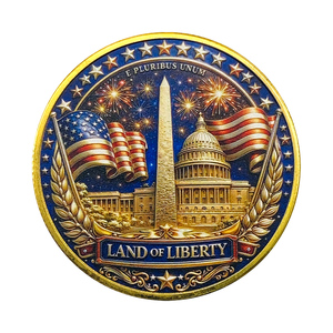 <span class=keywords><strong>Moneta</strong></span> Commemorativa del 250° Anniversario USA, Aquila Calva e Bandiera Americana, <span class=keywords><strong>Moneta</strong></span> Patriottica da Collezione Placcata Oro, Souvenir Challenge Coin - Product Image 1