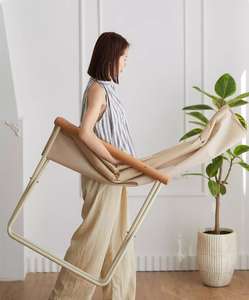 Sillón plegable portátil moderno con reposapiés Material Oxford interior para balcón, sala de estar, dormitorio o descanso para el almuerzo - Product Image 3